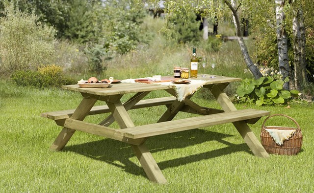 Delta 66035 Holz Picknicktisch mit Sitzgarnitur - Braun günstig kaufen