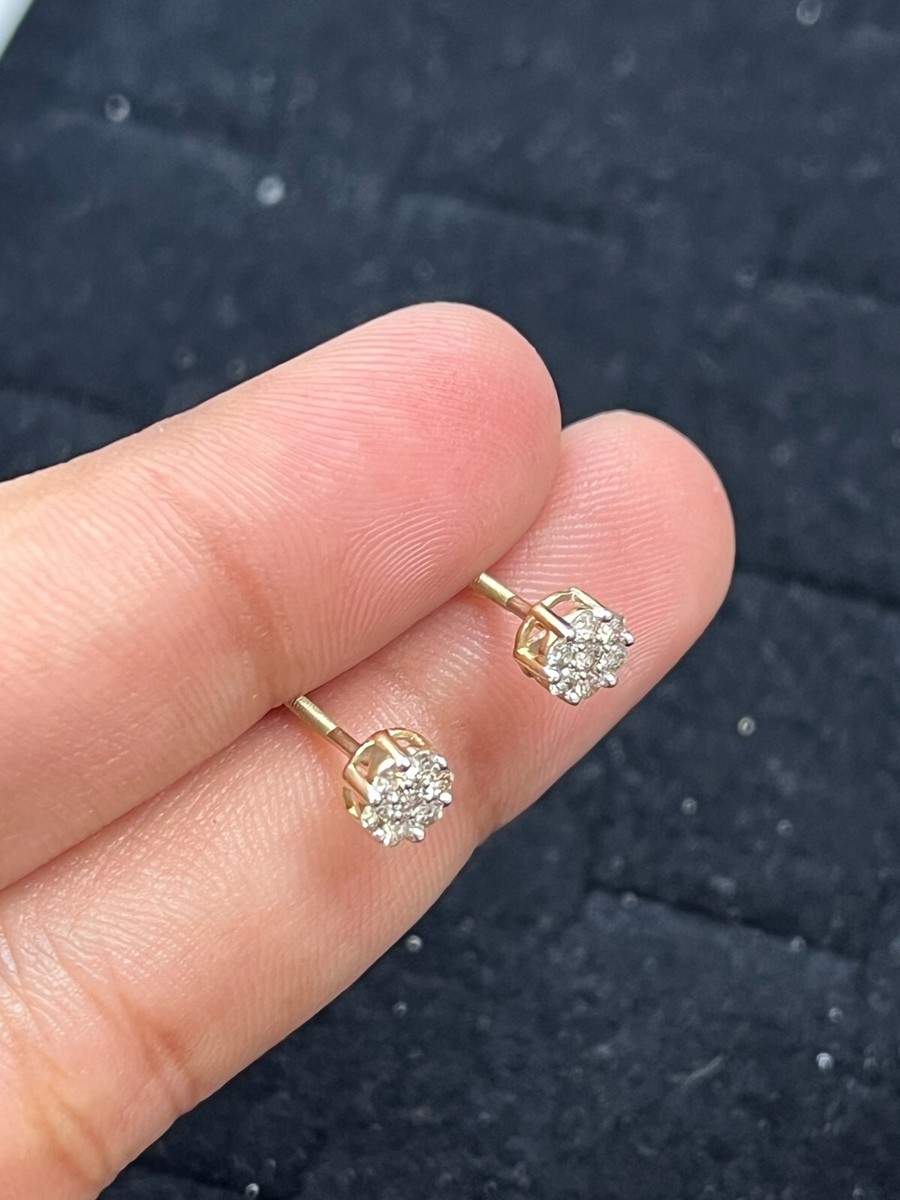 Diamant Klee Ohrstecker: 18K Gold Glücks Ohrringe, 0.27 CTW