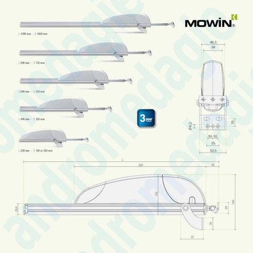 AIRWIN 650N 230V CORSA=750MM Motore a cremagliera per Lucernari Shed Cupole - Picture 9 of 10