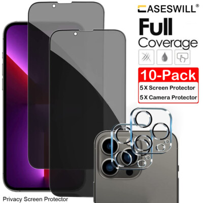 For iPhone 16E 16 15 14 Plus 13 Pro Max Tempered Glass Privacy Screen Protector