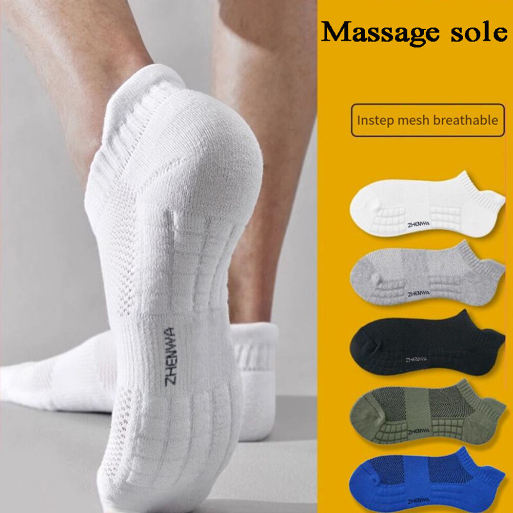 5Pairs Towel Sole Running Socks Cotton Ankle Socks Sports Socks