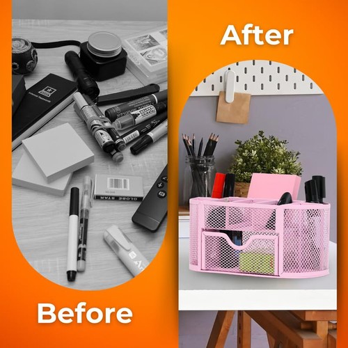 Stifthalter Schreibtisch Organizer - 9 Fächer Bleistifthalter Schreibtisch Organizer mit D... - Bild 5 von 9