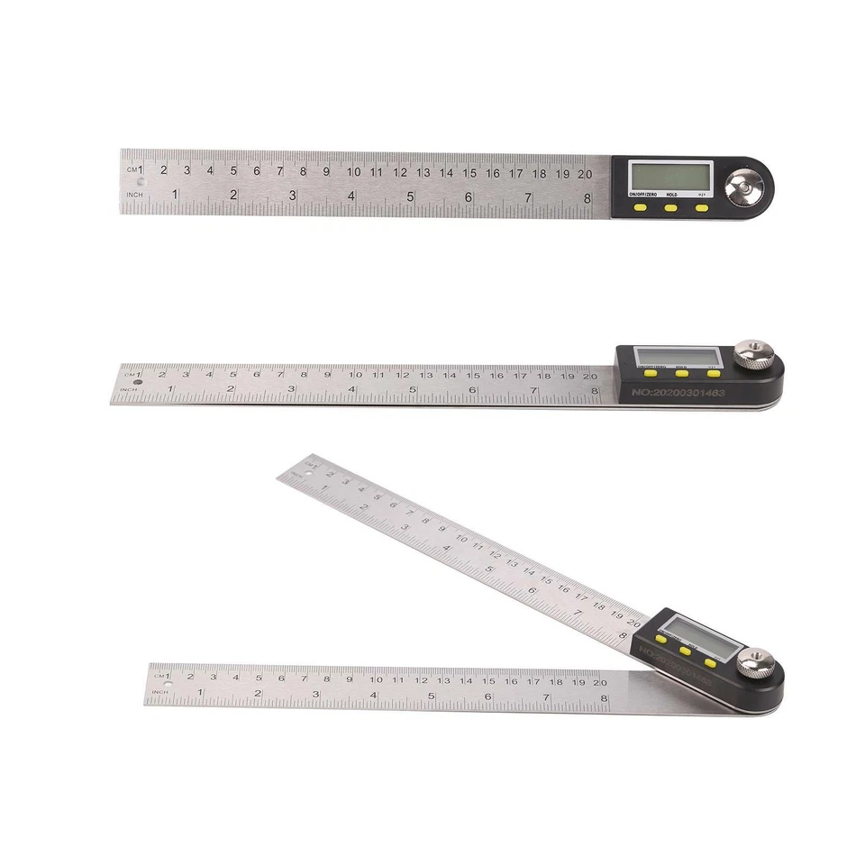 200mm 360 Degree Digital LCD Angle Finder Stainless Steel Ruler Measure Gauge - Image 4 of 4