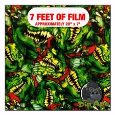 Hydrographic film Green Dinosaurs hydro dipping 7' x 20" hydro dip