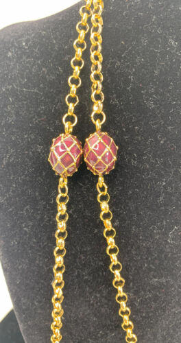 Joan Rivers Faberge Enamel Egg Charm Necklace Multi-Colored Gold Tone Designer - Picture 2 of 6