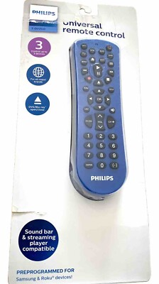 Philips Blue Universal Remote Control All Major Brands 3 Devices SRP2013I/27 NEW