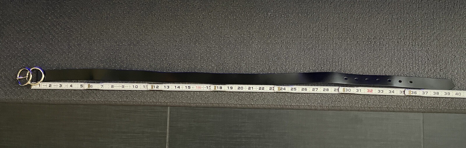 Halogen Black Leather Interlocking Buckle Belt Go… - image 10