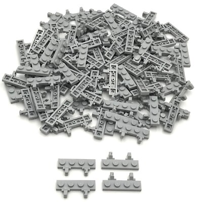 Lego 100 New Light Bluish Gray Hinge Plates 1 x 4 Locking Dual 1 Finger on Sides