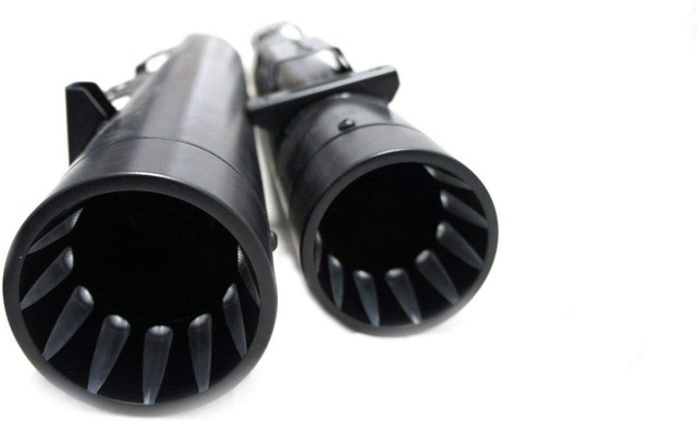 MUTAZU Fluted Cap 4" Thunder Slip On Mufflers Exhaust Victory Cross Country Road MUTAZU Fluted Cap 4" Thunder Slip On Mufflers Exhaust Victory Cross Country Road