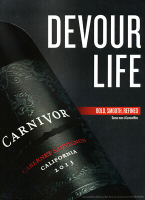 CARNIVOR WINE AD #1 RARE 2015 OUT OF PRINT 