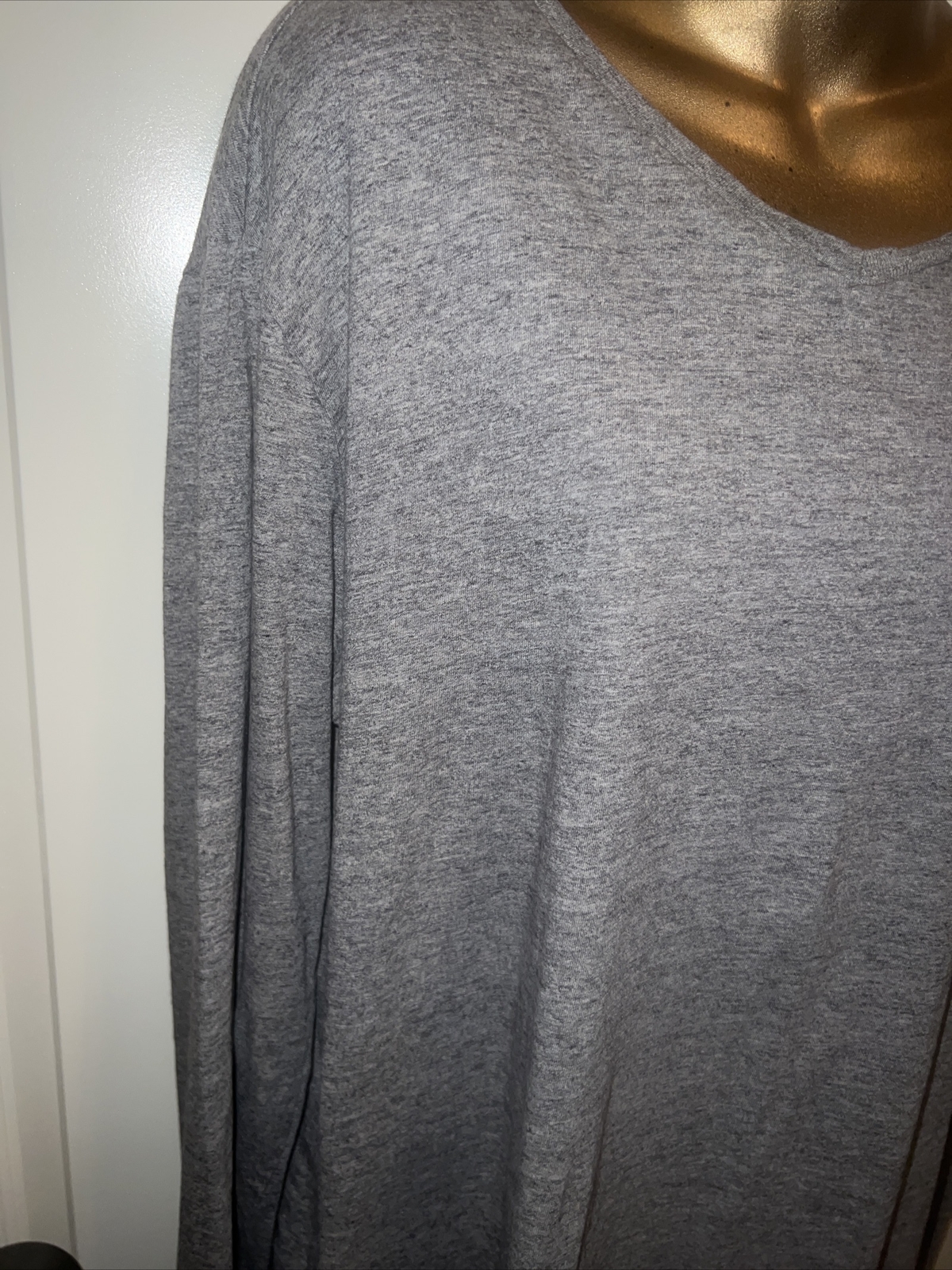 Polo Ralph Lauren t shirt uomo grande grigia manica lunga 100% cotone logo pony