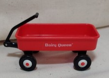 Radio Flyer / Dairy Queen Mini Plastic Toy Wagon - Red w/ Black Tires 4" x 2"