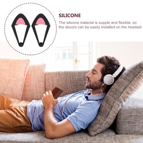Gaming Headset Ears Silicone Cat Ear Decor Headphone Accessories - 第 9/12 張圖片