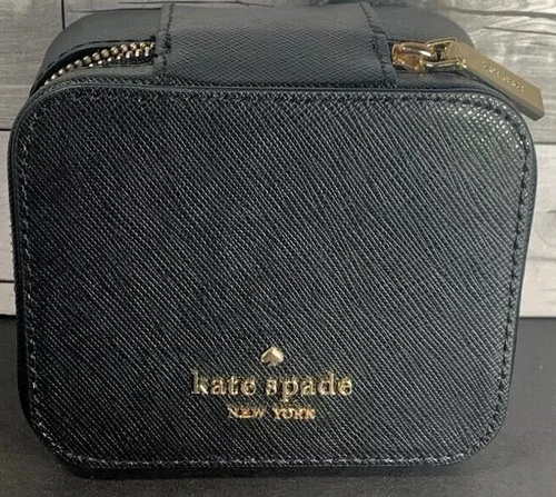 Kate Spade Staci Travel Jewelry Box Holder Leather Logo Black K8066 NWT $139 - Picture 4 of 6