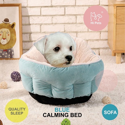 ⭐HiPets⭐Dog Cat Calming Sofa Bed Sleeping Plush Comfy Washable Round 50CM Coffee - Picture 6 of 6
