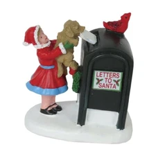 HOLIDY TIME CHRISTMAS VILLAGE ACCESSORIES - DOG LETTER TO SANTA FIGURE