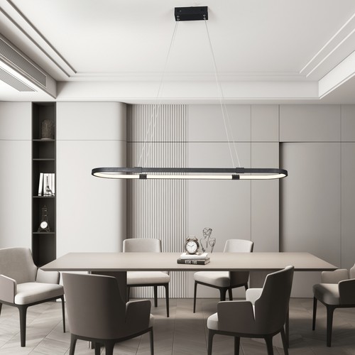 Kitchen Pendant Light Home Lights Black Chandelier Lighting LED Hotel Lamp 100cm - Picture 8 of 11