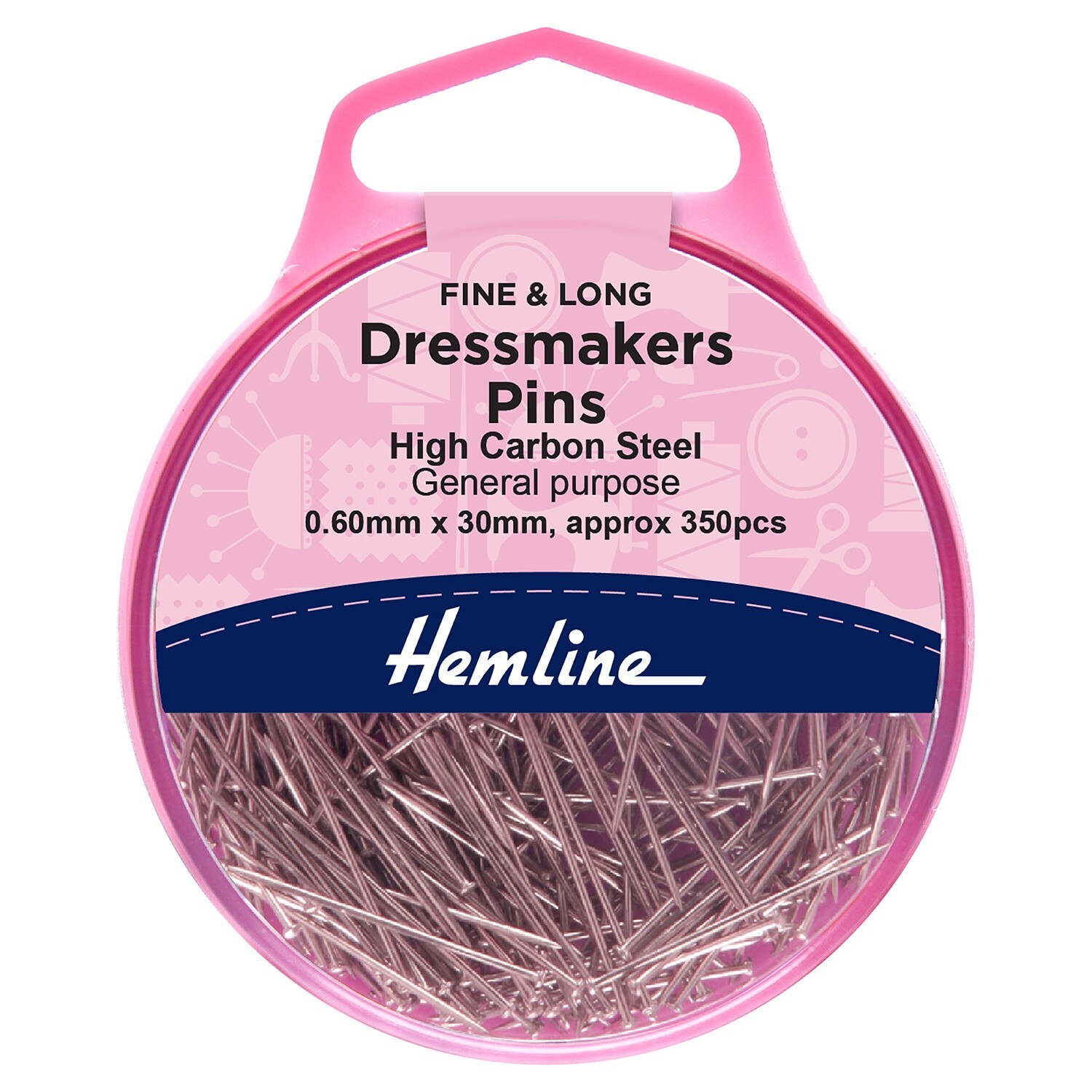 Hemline Sewing Dressmaking Fine & Long High Carbon Steel General Purpose Pins