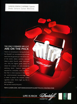 DAVIDOFF CIGARETTE AD #8 RARE VINTAGE OUT OF PRINT