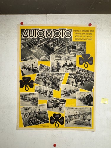 Seltenes altes Poster Fahrrad Automoto Fahrrad