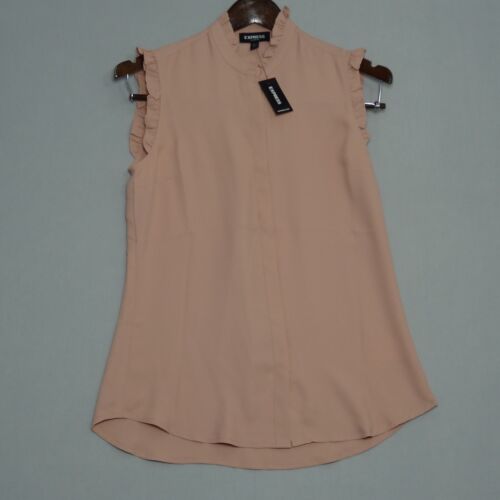 Express The Portofino Blouse Ruffle Sleeve Pink Button-Up Women's Size (XS)