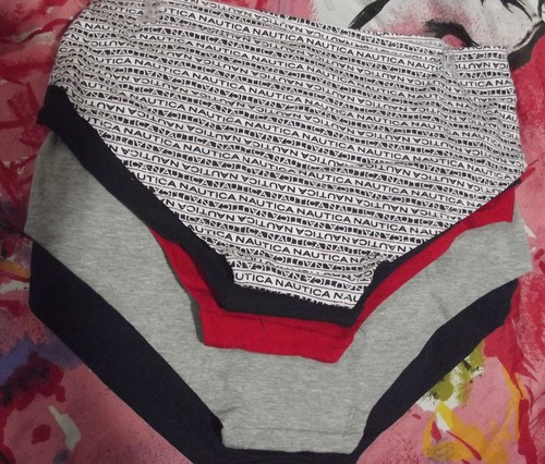 5 NEW NAUTICA NT8101 5PKN FLAT WAISTBANDS/LEGS COTTON HIPSTER PANTIES L - Picture 2 of 2