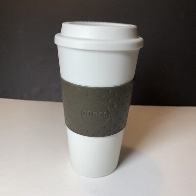 Copco Acadia Double Insulated Travel Mug Non Slip Sleeve BPA Free 16 Oz Brown