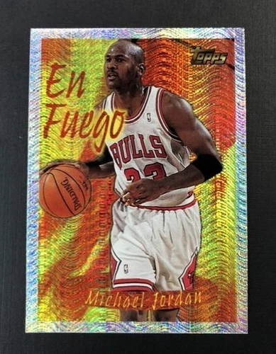 Michael Jordan 1996-97 Topps En Fuego REFRACTOR Card Bulls HOF-RARE