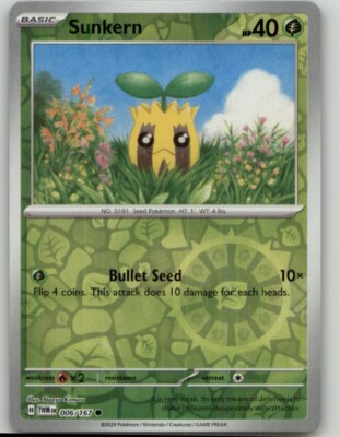 Pokemon SV06: Twilight Masquerade Sunkern #006/167 Common Reverse