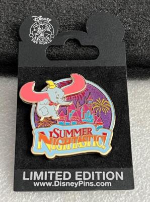 Disney DLR Dumbo with Castle & Fireworks Summer Nightastic 2009 LE 1500 Pin