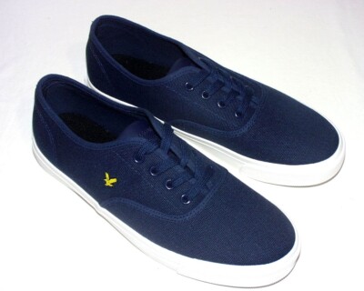 Lyle & Scott Men's Low Top Canvas Sneakers, Canvas Upper, Navy, US Men's 10, New