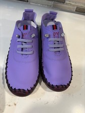 Girls Purple Slip on loafers Round Toe Soft Leather Flat Shoes Comfortable