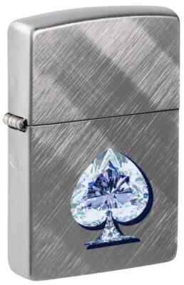 Zippo 46472, Crystalline Spade Design, Diagonal Weave Chrome