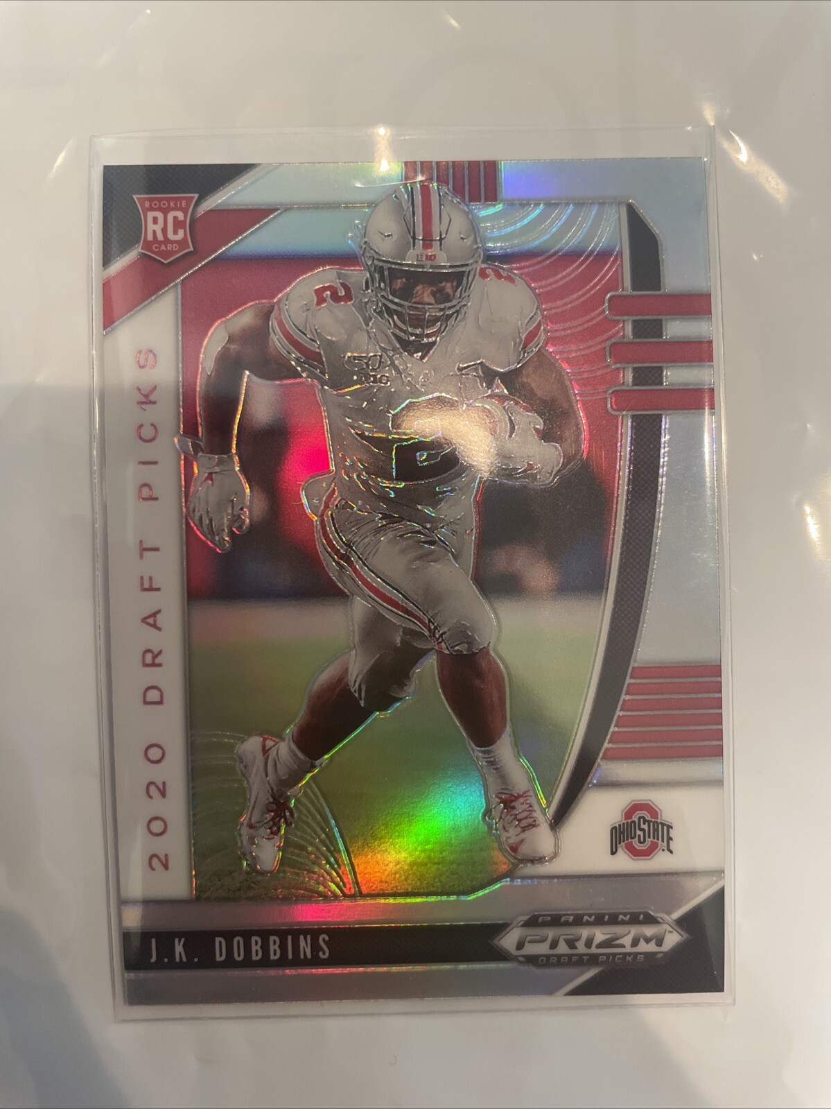 2020 Panini - Prizm Draft Picks #114 JK Dobbins RC Silver Prizm Ohio State