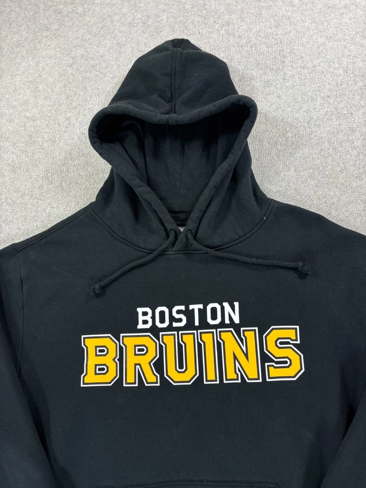 Boston Bruins NHL Screened Hockey Hoodie Sweatshirt (Men's Large) Black - Image 2 of 4