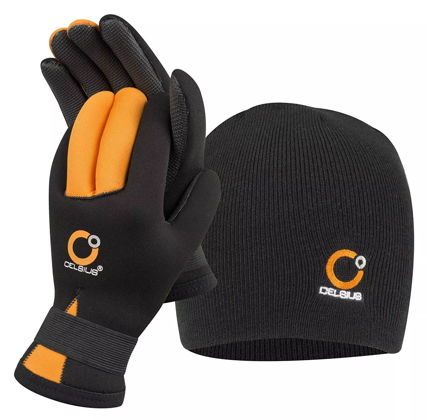Celsius Deluxe Neoprene Waterproof Adjustable Glove w  Hat Combo