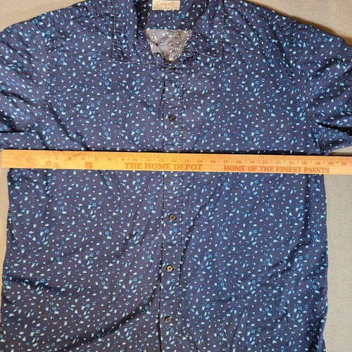 Cotton & Co Kurzarmhemd blau weiß Leopardenmuster Knopf XXL 2XL - Bild 2 von 6