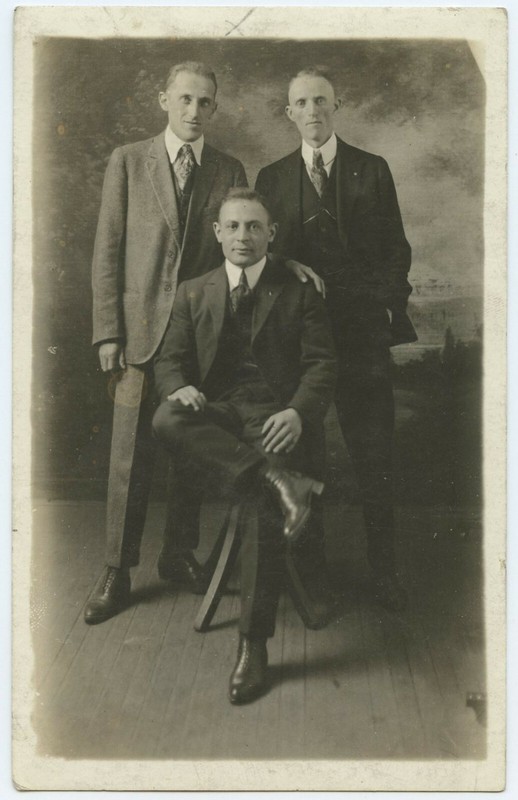Manuel Moskowitz and Two other Men - Real Photo pc RPPC