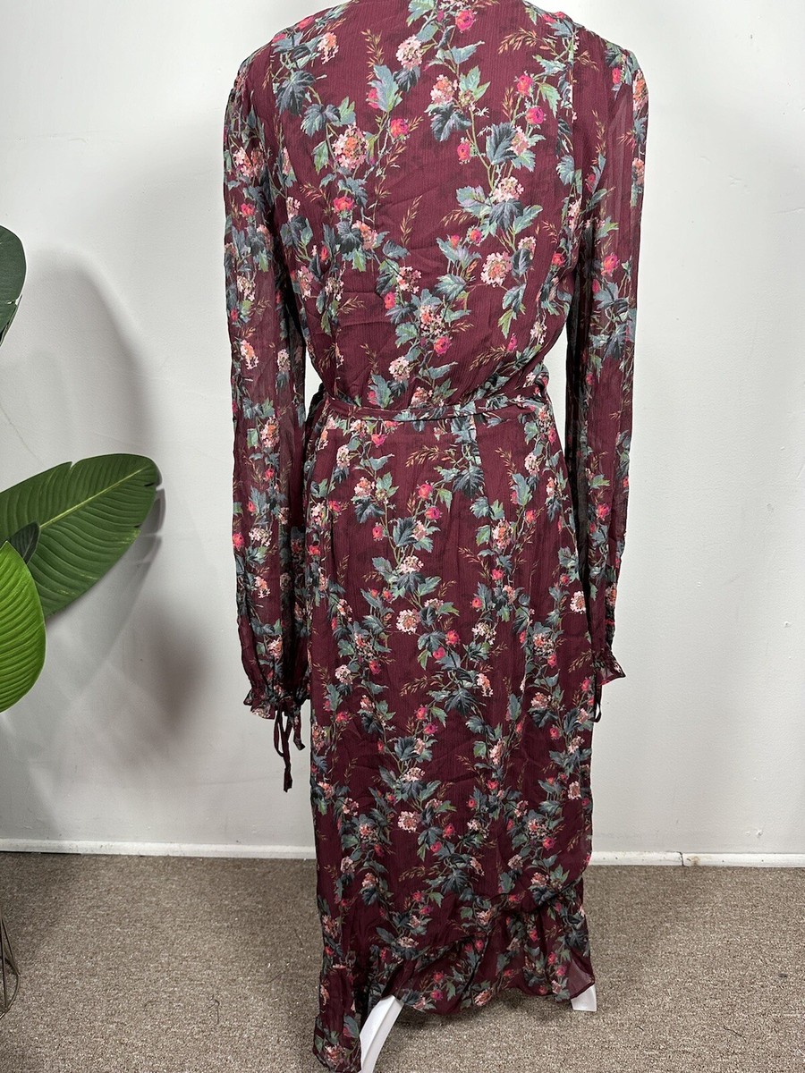 gingham long sleeve dress Long Sleeve Gingham Tie Detail Maxi Dress