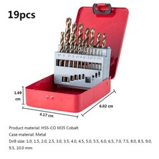 M35 HSS-Co 5% Cobalt High Speed Steel Metric Twist Drill Bit Set with Metal Case