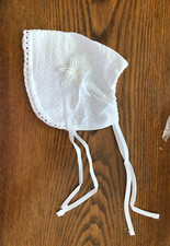 Brand New White Baby Bonnet 0-6 Mo.