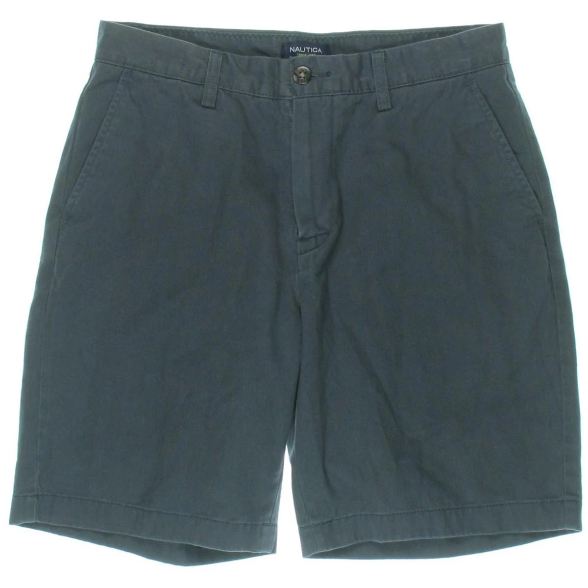 Nautica Shorts Classic Fit Magnet Grey Twill Khaki Chino Deck Size 36 NEW Mens