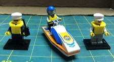 LEGO Minifigure Set - City Series 60011 Surf Rescue Boat & 2 Vintage Lifeguards