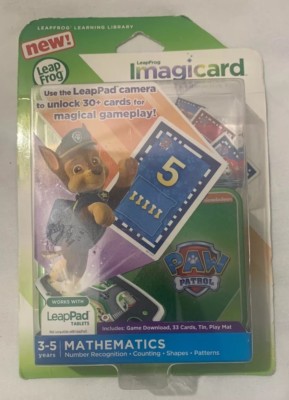 Leap Frog ImagiCard PAW Patrol Learning Math Game Kid LeapPad Tablet New Sealed