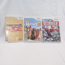 Wii Game Lot of 3 Games Ultimate Alliance 2 Petz Horsez 2 Tony Hawk Tested