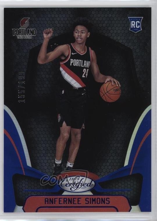 2018-19 Certified Mirror Blue 155/199 Anfernee Simons #174 Rookie RC 5h4