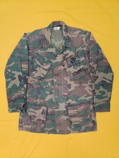 1970 USMC ERDL BROWN DOM RIP-STOP POPLIN JUNGLE JACKET SHIRT SM-REG