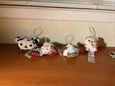 4x New NWT SAN-X Rilakkuma  Korilakkuma 3  Mini Plush Keychain Round1 Exclusive
