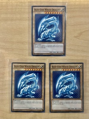 3x Blue-Eyes White Dragon x3 Version 2 LDK2-ENK01 Common 2x 1st Ed NM Yugioh
