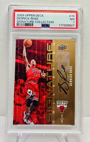 2009-10 Derrick Rose Upper Deck #78 Signature Collection Auto PSA 7 Bulls
